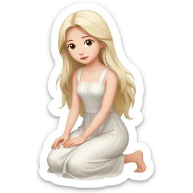 Beautiful girl knelt down by the grace of other women sticker