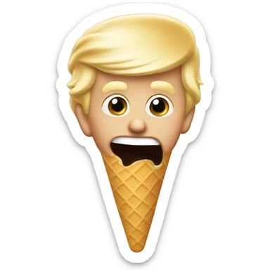 Trump eating ice cream sticker