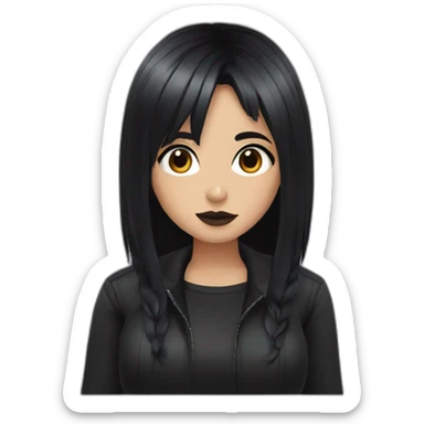 Thicc-goth-girl-with-black-hair-and-brown-eyes sticker