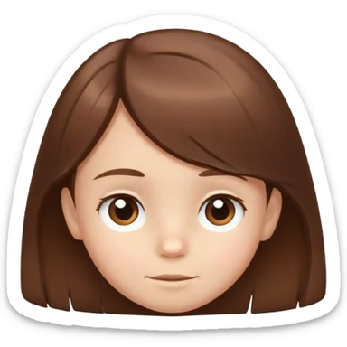 child's head with neat shiny hair, simple and friendly sticker