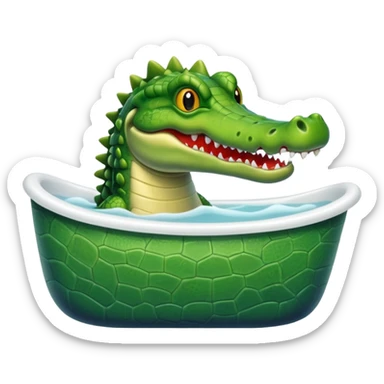 Crocodiles is showing in the bath tub sticker