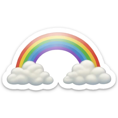double rainbow with rainbow clouds sticker