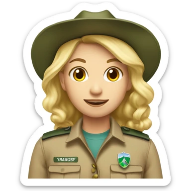 Pretty blonde girl park ranger sticker