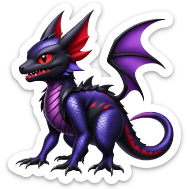 Shiny Epic Badass Gothic Noibat-Salandit-Litten-Hybrid sticker