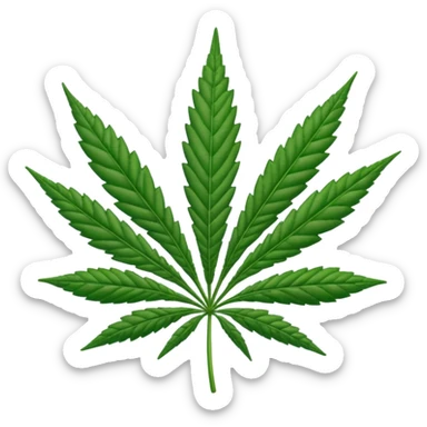 Marijuana leaf sticker