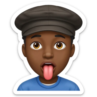 Negro con gorra sacando la lengua sticker