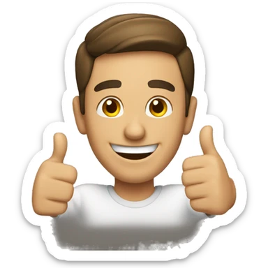 Smiling Spanish man showing thumbs up  sticker