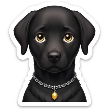Sad black lab dog wearing gothic accessories  sticker
