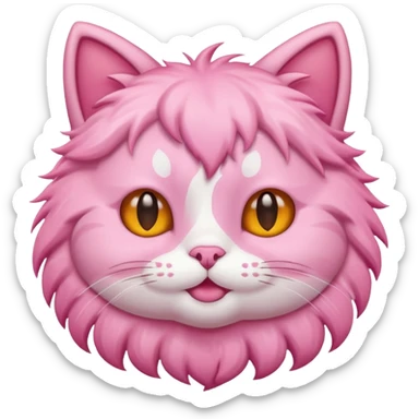 a cute pink cat icon sticker