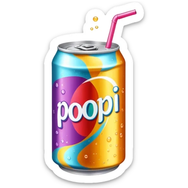 Open soda can cocktail poppi sticker