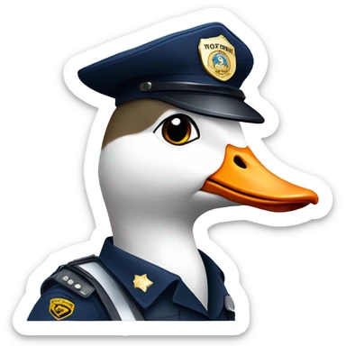 Goose with police suit sticker