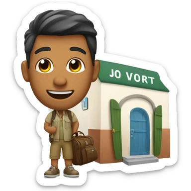 Welcoming tourist to his place to stay sticker