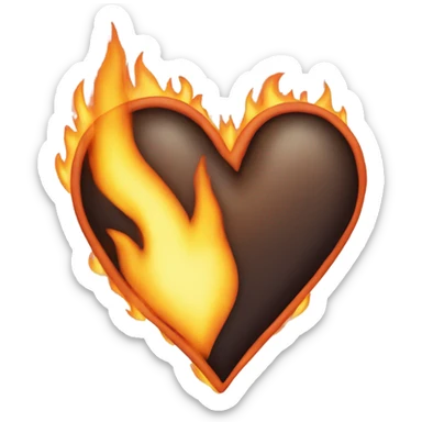 Heart on fire sticker