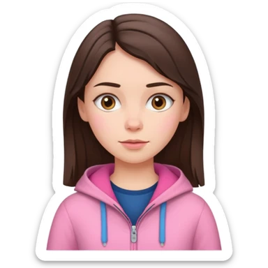 brunette scandinavian girl with pink scandinavian clothes sticker