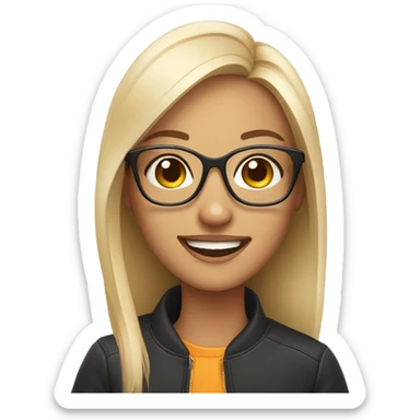 smiling girls with stylish eyewear sticker