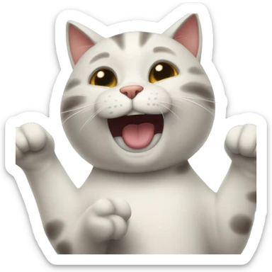 Cat saying yay sticker
