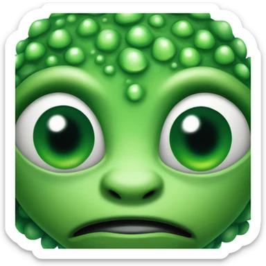 Alien portrait detailed with green scales sticker