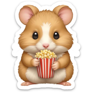 hamster holding pop corn sticker