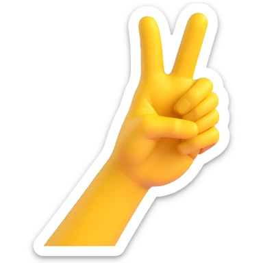Make the index finger thick where it touches the thumb, hand making the 'OK' gesture, classic yellow 3D emoji style. sticker