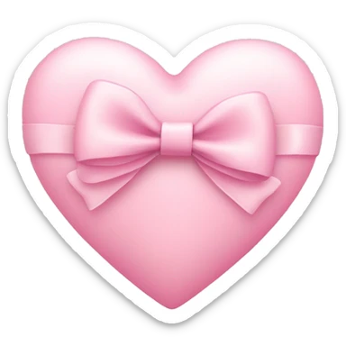 Light pink heart with bow sticker