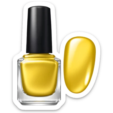 silvery nail polish yellow sticker