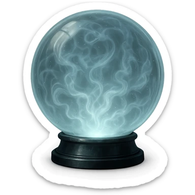 mystical crystal ball with swirling mist sticker