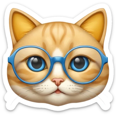 Chat mignon avec des lunettes de soleil  sticker