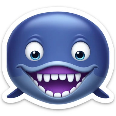 Blue whale purple, open mouth sticker