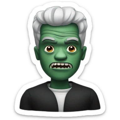 Black Frankenstein monster sticker