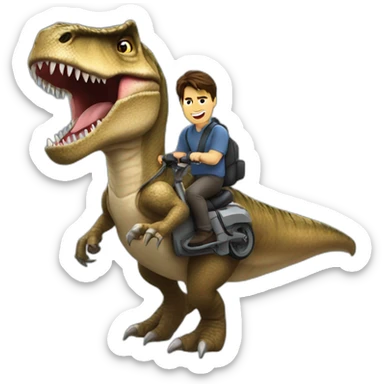 tom cruise riding a t-rex sticker