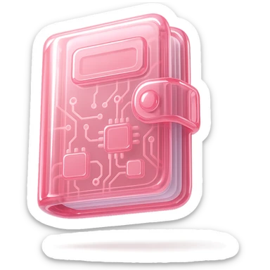 a pink diary, glossy circuit style sticker