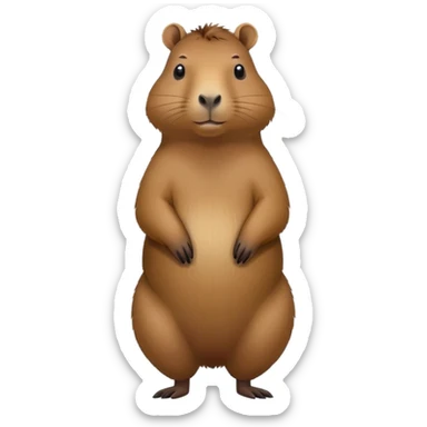 capybara full body standing with hands on hips sticker