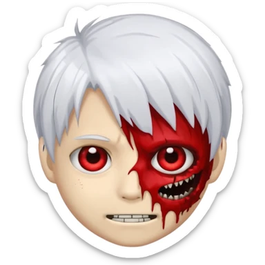 emoji de zumbi com cabelo emo do ken kanek sticker
