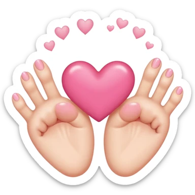 hand heart but with feet instead of a hand sticker