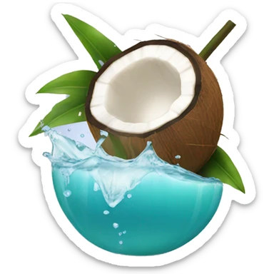 coconut with coconut water sticker