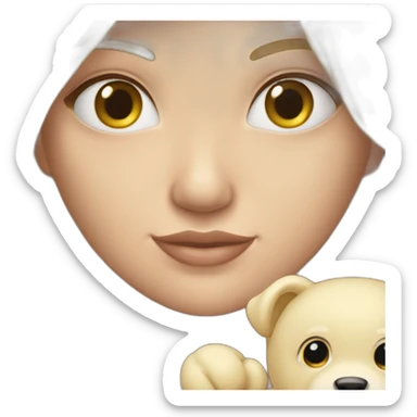 Une blonde avec un doudou dans les mains sticker