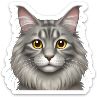 Grey Maine coon cat  sticker