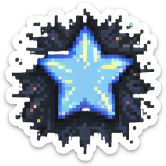 Special member star with animated sparkle effect and rare elemental colors sticker
