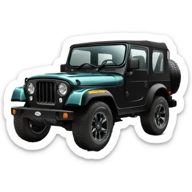 Mahindra thar aquamarine color black top sticker