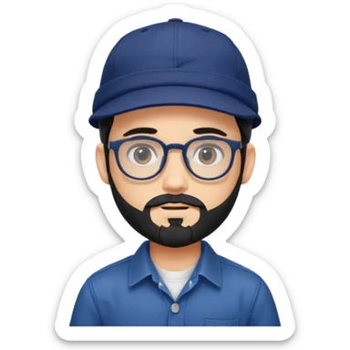 generate a fair pretty bratz boy wearing a dark blue cap and  button up shirt. Handsome with spectacles

bearded and handsome

hair black long sticker