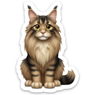 tan and black tabby maine coon sticker