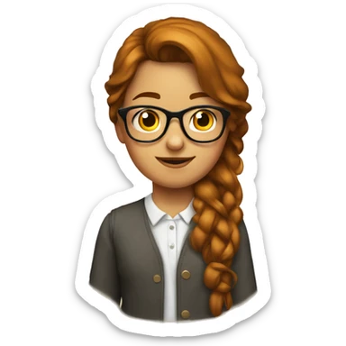 Nerd betweter meisje met bruin haar sticker