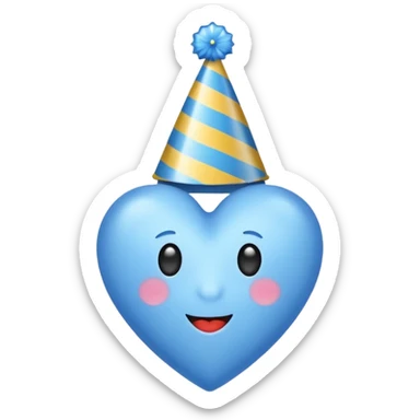 Blue heart partying  sticker