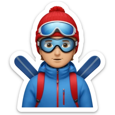 a short man skiing sticker