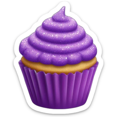 Happy purple glittery cupcake  sticker