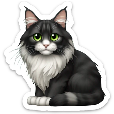 Maine Coon black cat sticker