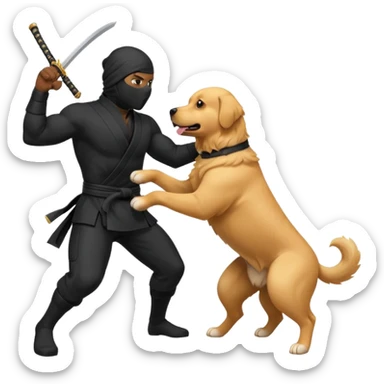Ninga vs dog sticker