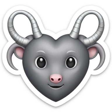 I want an emoji that it be gray heart and two horn  sticker