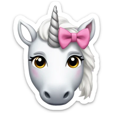 Unicorn with bow sticker
