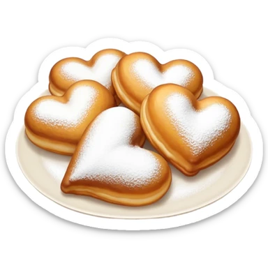 Heart-shaped beignets sticker